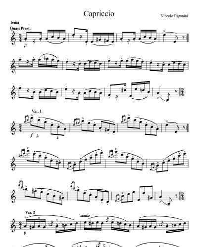 Caprice no 24 in A Minor preview